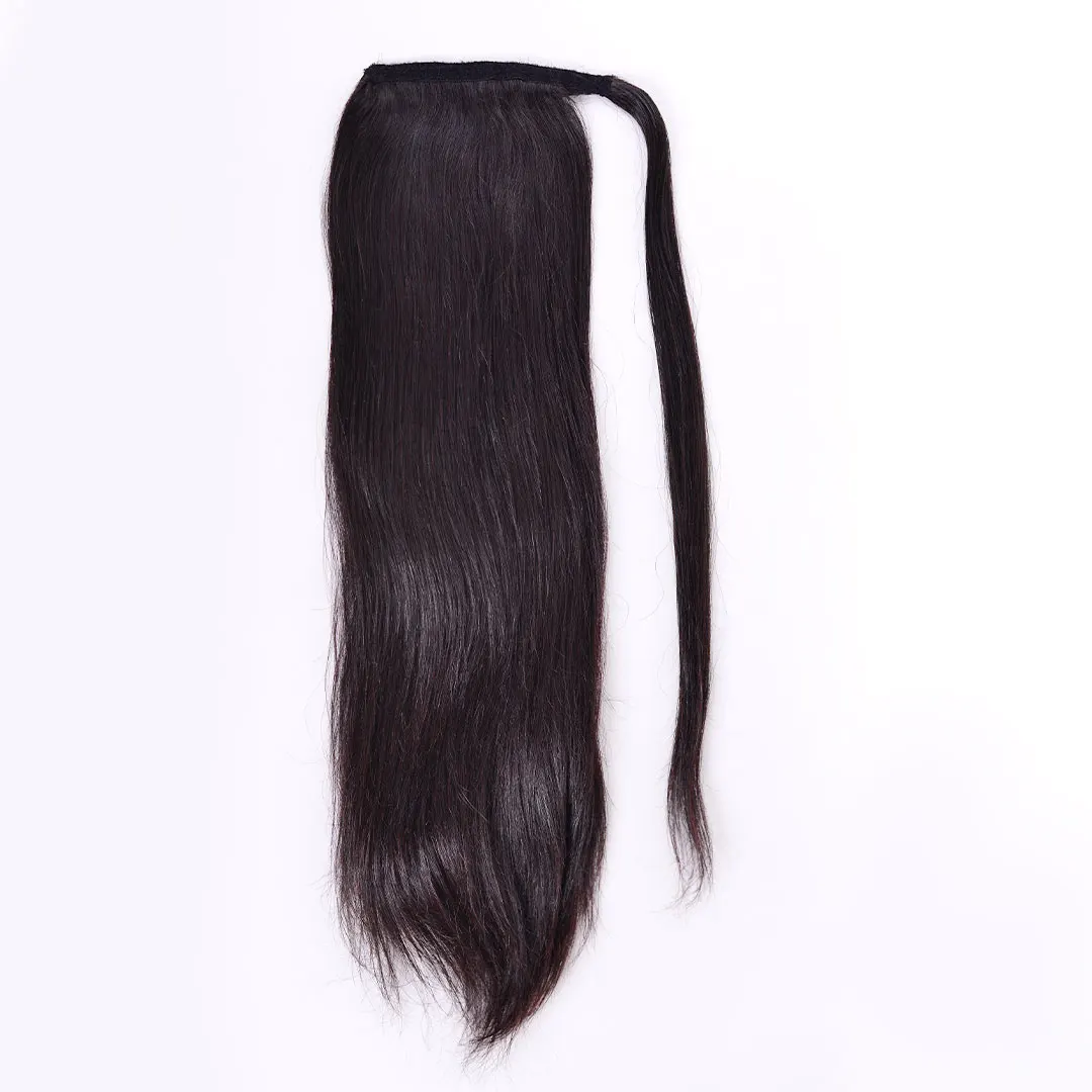 Pony Tail Raw Indian Remy hair Extensions wholesale Cuticle Aligned