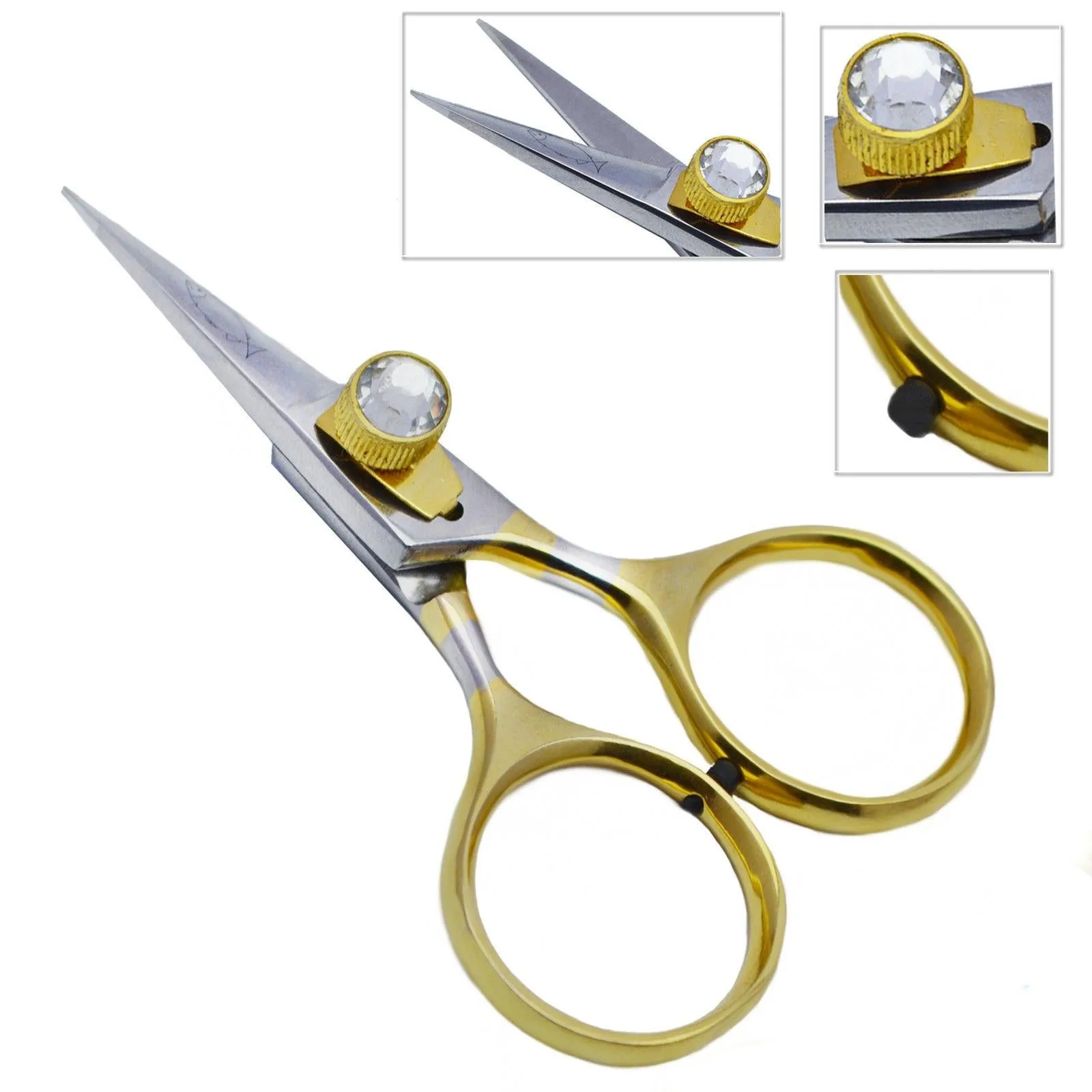 Набор инструментов для хирургической рыбалки 5 предметов ножницы вязания мушек Золотое кольцо камень из нержавеющей стали CE и красный синий белый зеленый фиолетовый