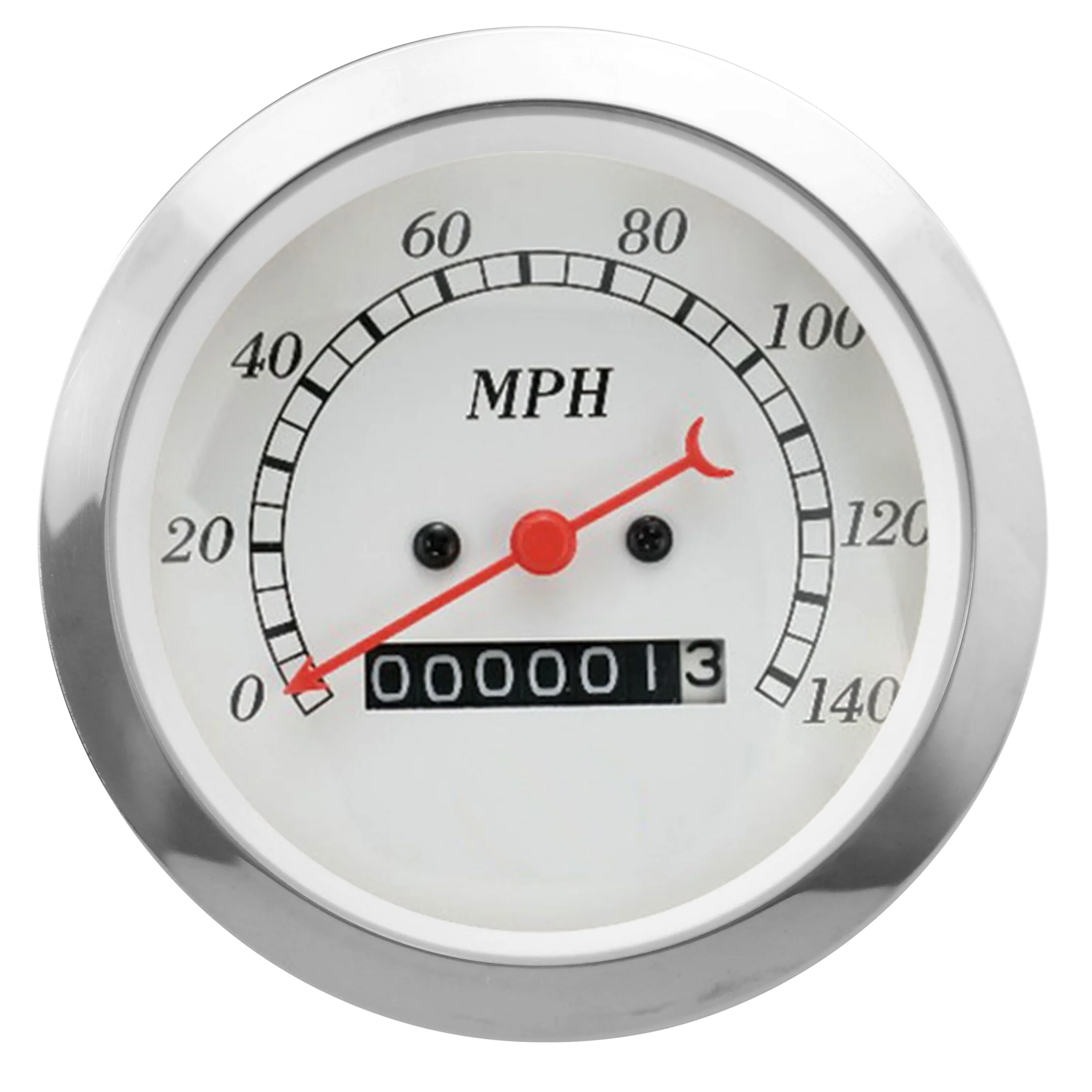 universal auto car 6 set gauge with mechanical speedometer white faceplate and red needle