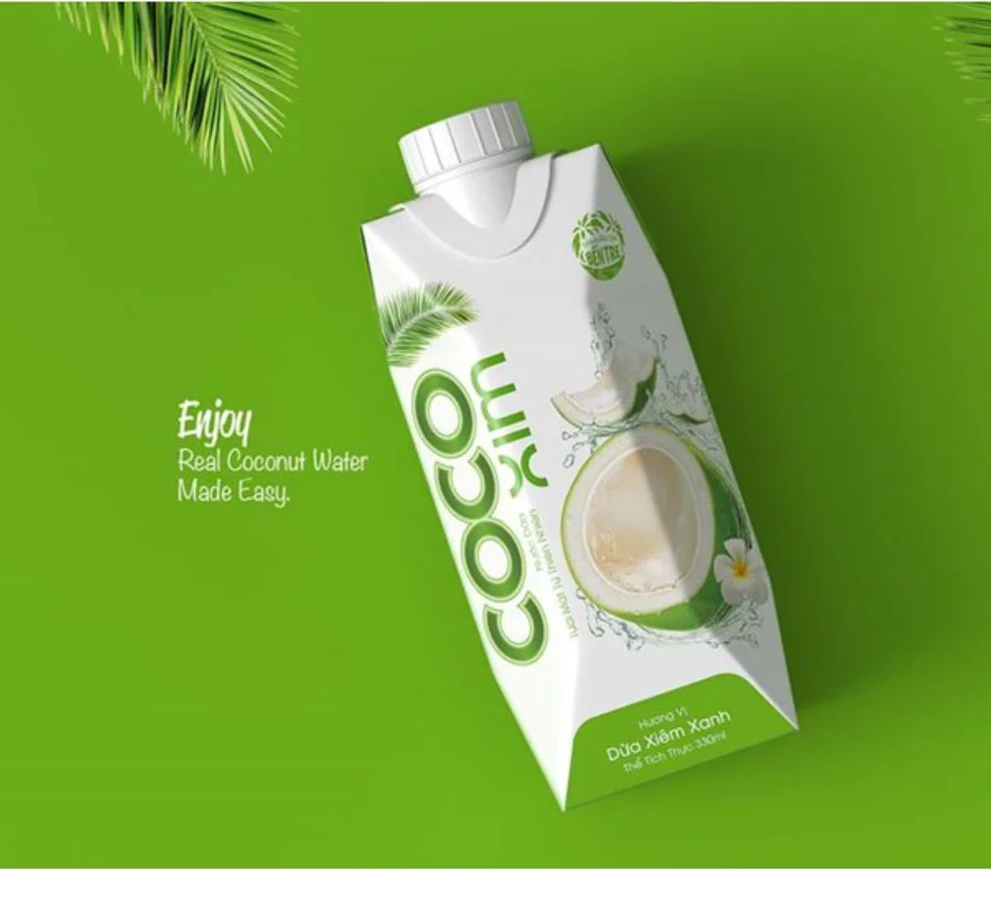 Лучшая цена от вьетнамского производителя настоящая кокосовая вода 330 мл x 12