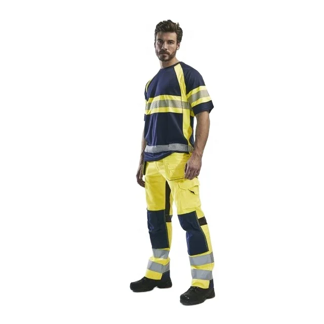 High Visibility Big And Tall T Shirt And Pant Uniform Set 2023 Best Comfortable Breathable Safety Uniforms Custom Security