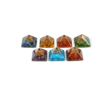 Натуральная пирамида из 7 чакр ОРГОН для Vaastu и лечебного камня терапевтические драгоценные камни исследование положительной энергии оптовая продажа