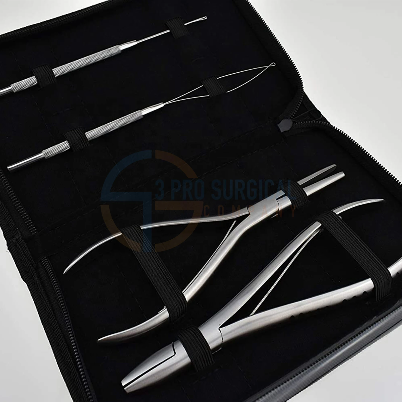 3 Pro HAIR EXTENSIONS Fitting & Removal Pliers Kit - Micro Ring Loop & Pulling NEEDLES