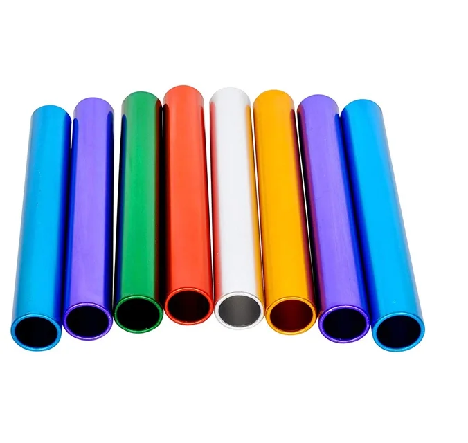 Aluminum Relay Batons for Athletics Practice Round Shape with Good Hand Grip (38 mm Diameter) Set of 6 - Junior