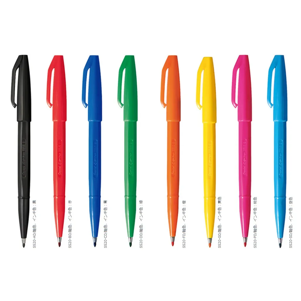 FOR Pentel STA-S520 TOUCH BRUSH Soft Paint Pen signature pen Color Pen Graffiti Painting