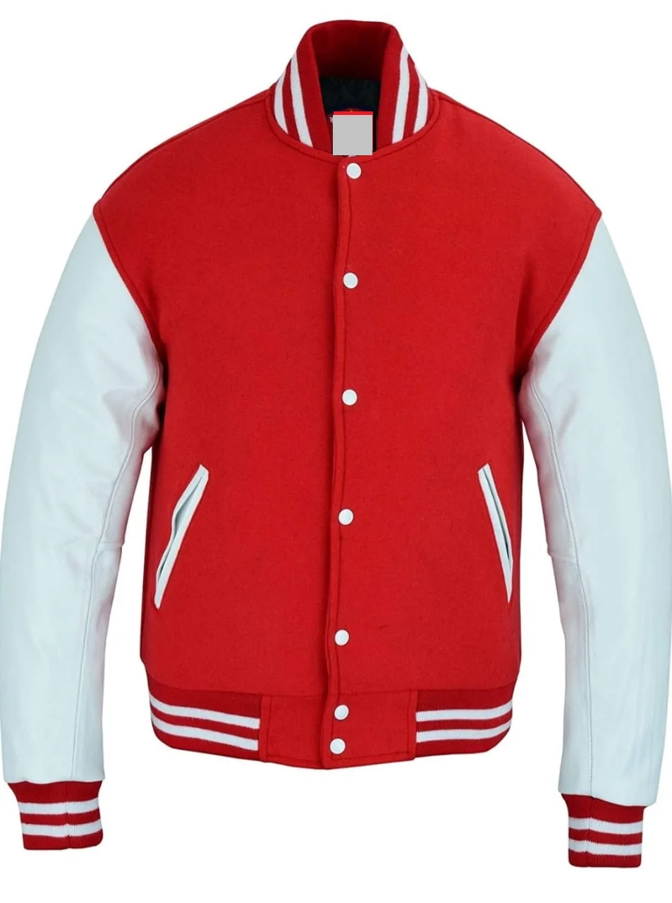 
Mens Baseball Style Red and white Varsity Jacket 