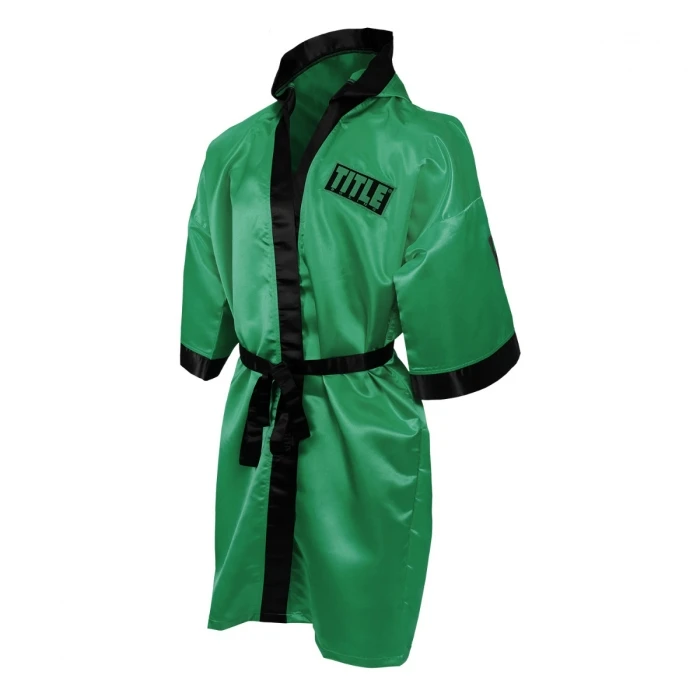 Green Boxing Robe New Arrival World Champions Full Length Gown with Hood by KHUMBRO Sports