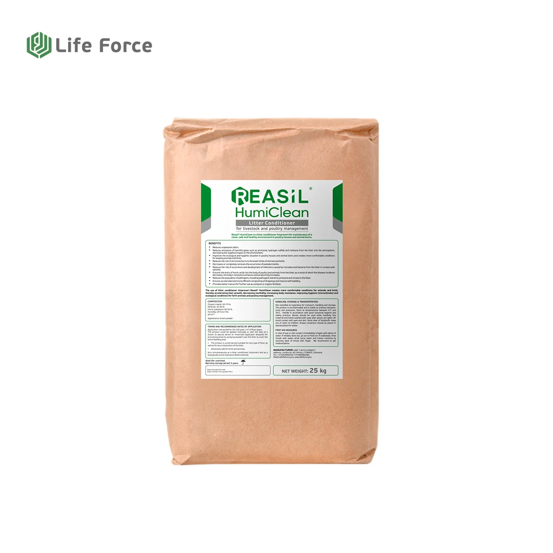 Litter conditioner (improver) humic acids - HumiClean Life Force for poultry and livestock
