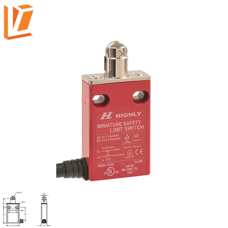 EFM-V-3-32 Roller plunger type TUV RoHS CE door elevator Safety limit switch