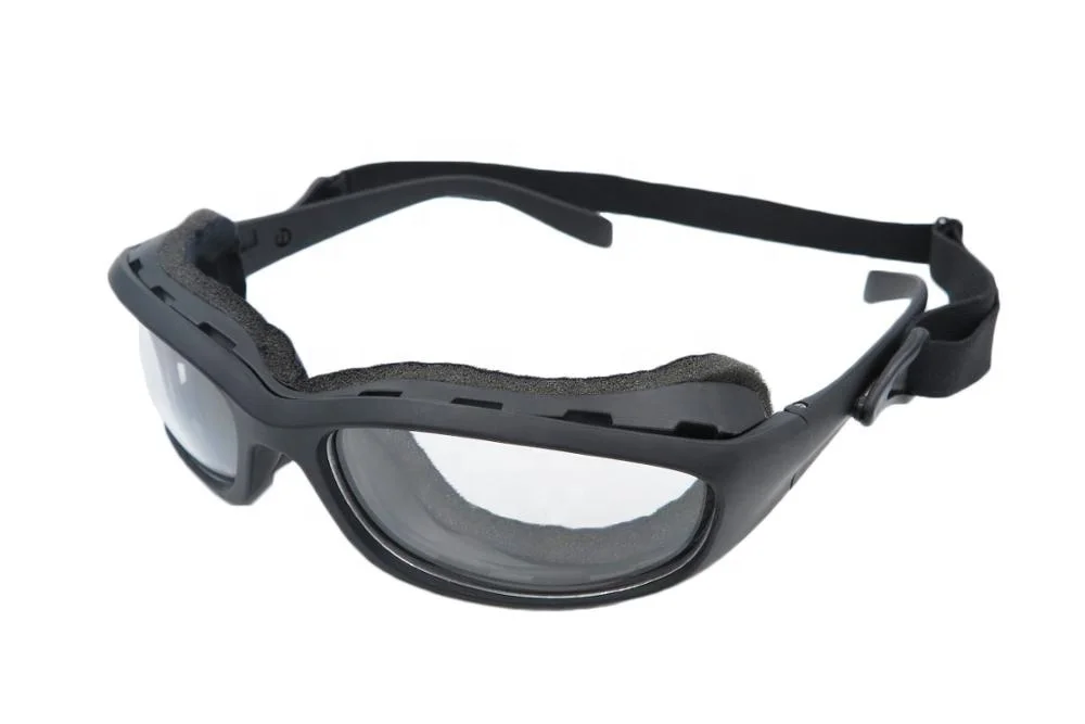 ANSI Z87.1 classic safety glasses with elastic strap and removable foam frame