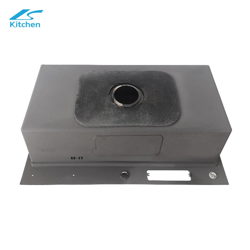 Матовая Черная кухонная раковина из нержавеющей стали 304 с одной чашей и нанопокрытием титана