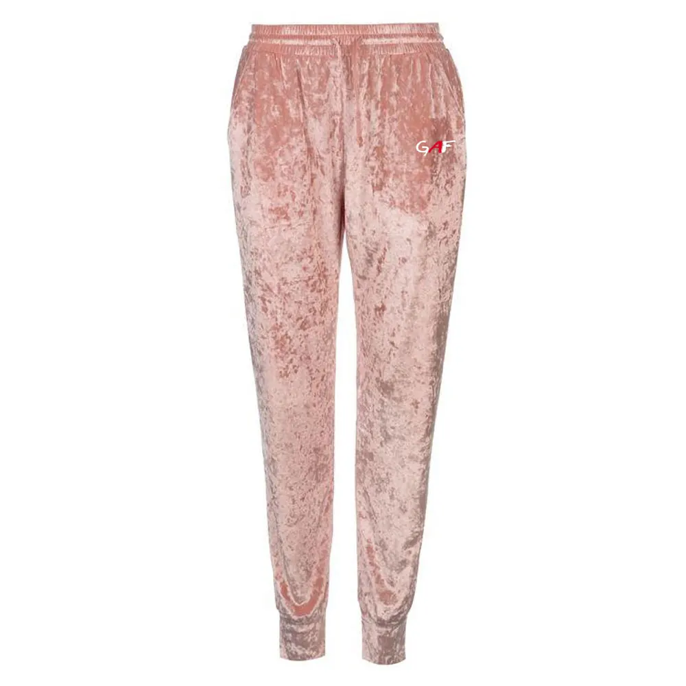 Custom made new fashion tracksuit for ladies latest design plain jogging sets two piece velour velvet sweat suits for women