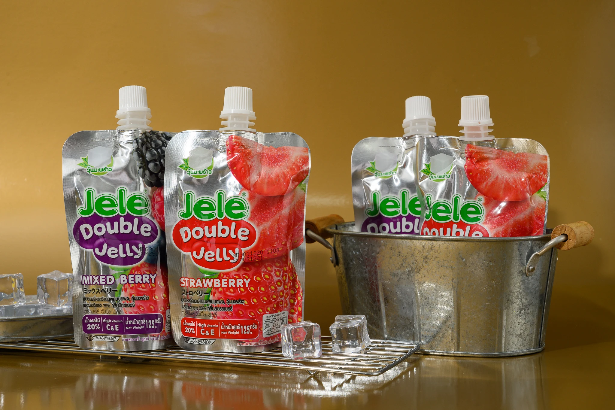 
Fruity Flavour Bag and Box Packaging Jele Double Jelly (Mixed Berry) Export From Thailand 