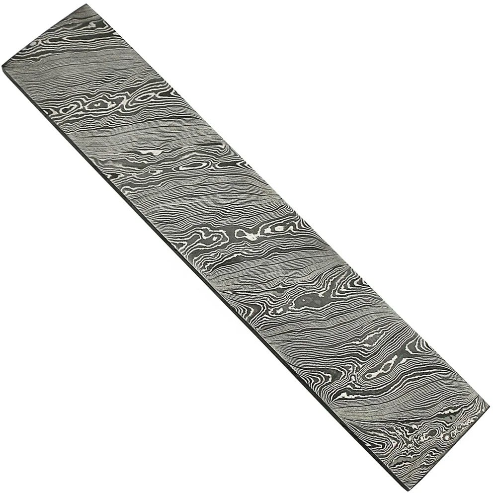 
Original Damascus Steel Bar Billet for Crafts Knife Tools Making Raindrop 
