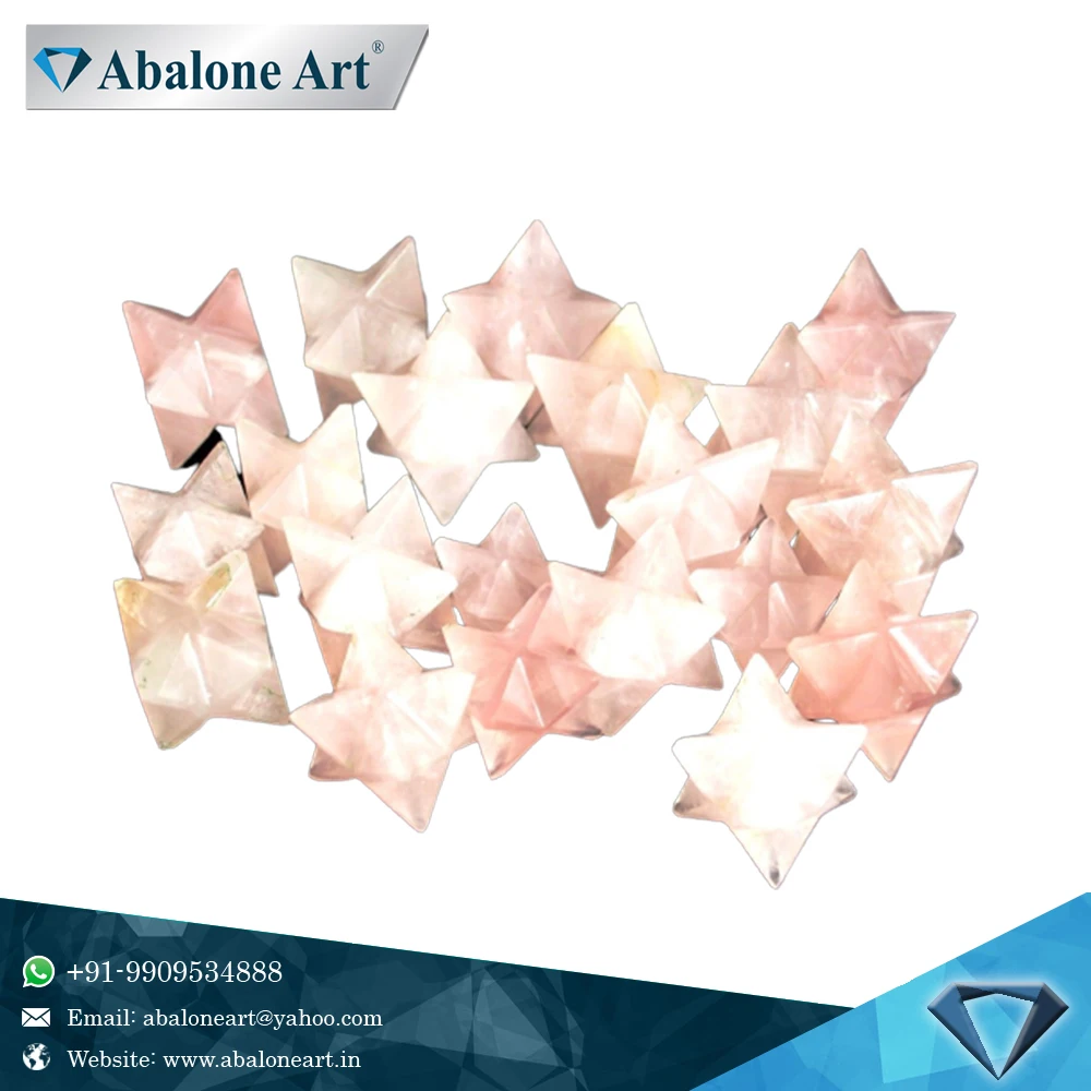 Абалон искусство розовая Роза Агат красивый крошечный Меркаба звезды Форма Кристалл для украшения дома по низкой цене