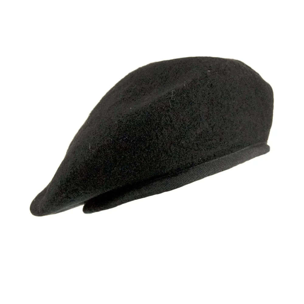 Custom Color Black Beret 100% Wool  Beret Caps