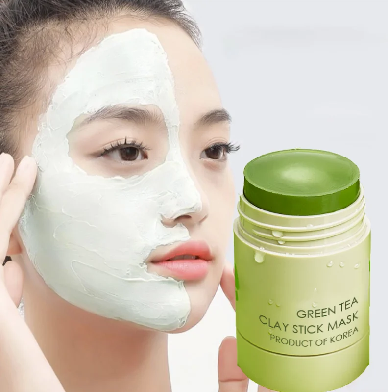 Made in Korea Organic Vegan green tea Mud Clay Mask Stick Korean pore facial skincare wholesale private label