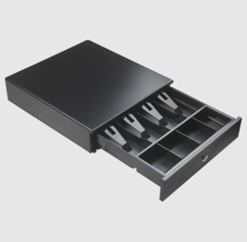 Customized European style, convenient, smart, strong and high security lock metal cash box with tray