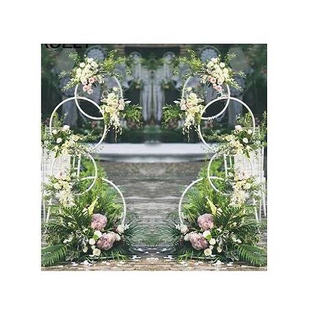 Newest Design Wedding Metal Arch Flower Centerpieces Floral Hoops Centerpieces For Wedding Decoration