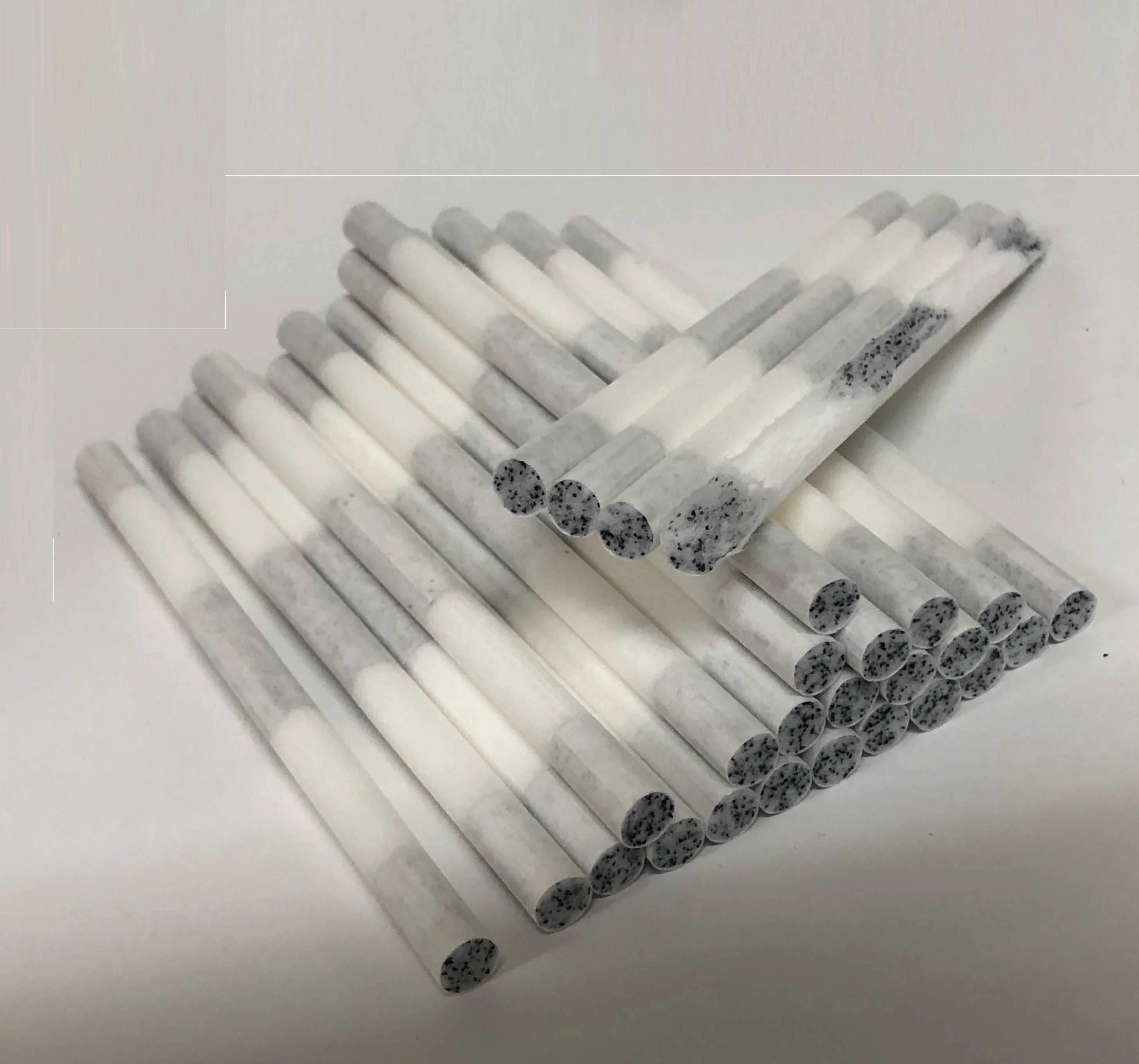 Korea OEM triple black charcoal filter from filter rods for cigarette makers or tube filter makers with cigarette making machine