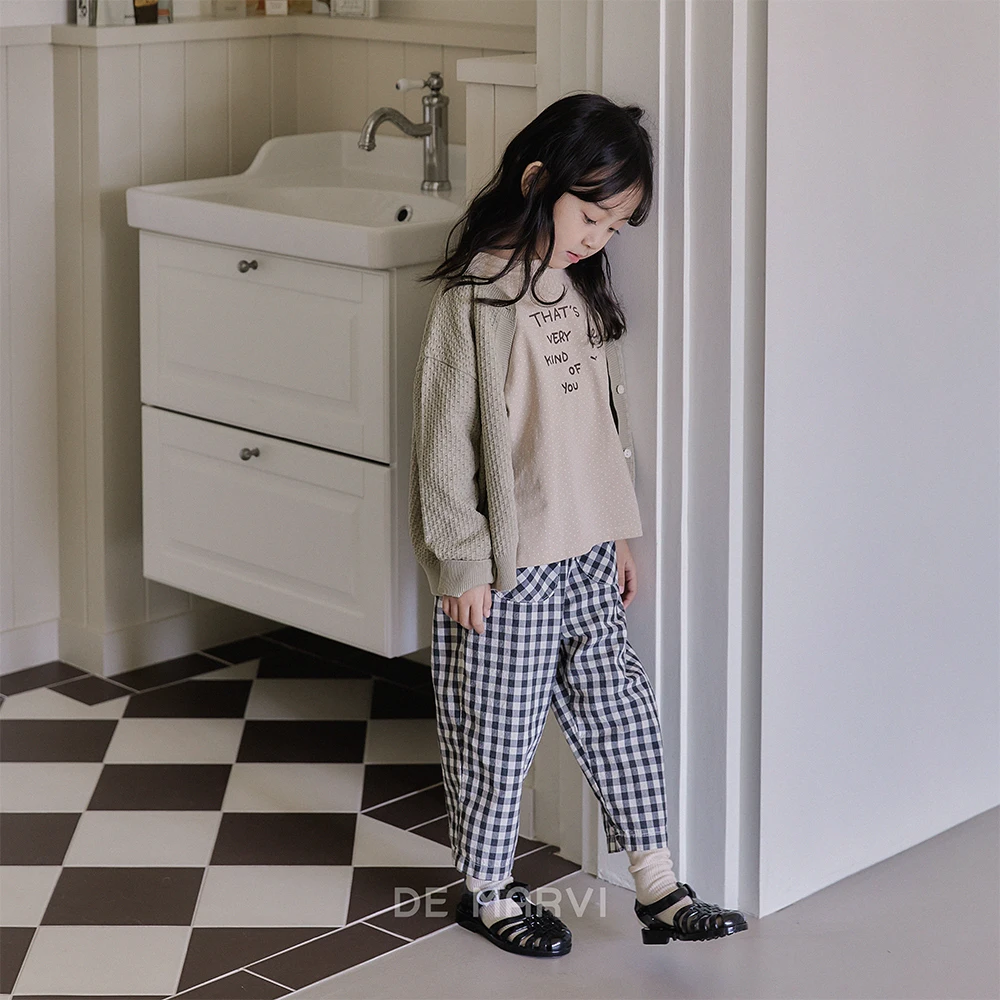 DE MARVI Kids Toddler Checked pocket Casual Pants Trousers Boys Girls Spring Pants Wholesale Korean Manufacturer MADE IN KO