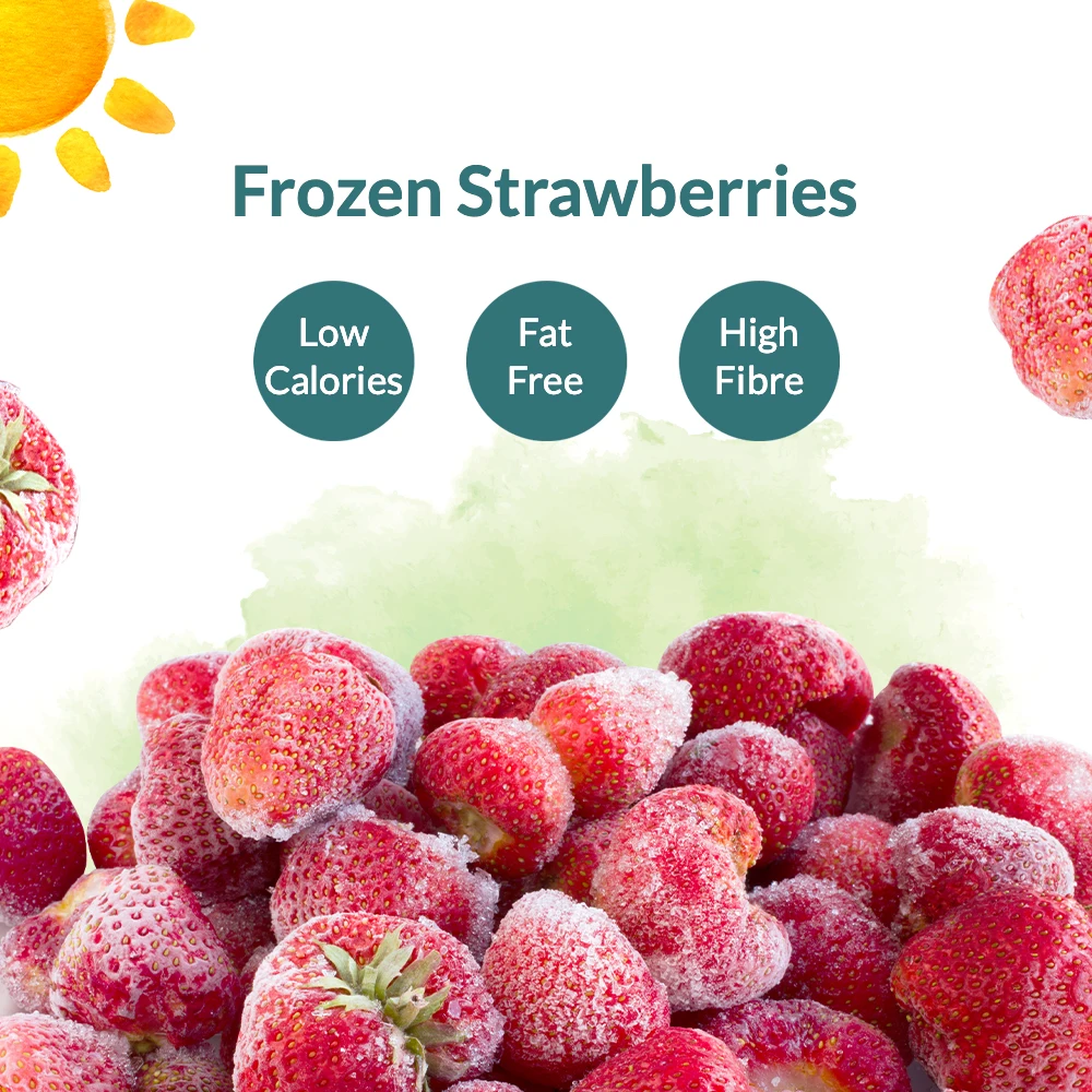 2021 Dole Top Quality High Fiber Frozen IQF Strawberry, Bulk Supplier, non GMO