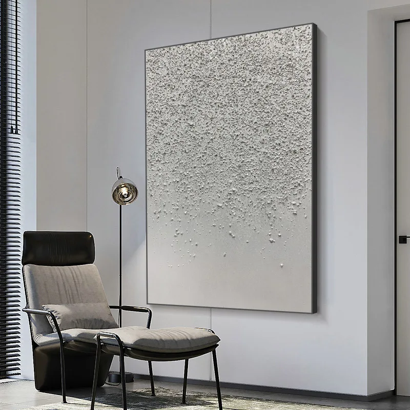 
Large size decorative vertical section light luxury modern minimalist home entrance Gray wall painting 