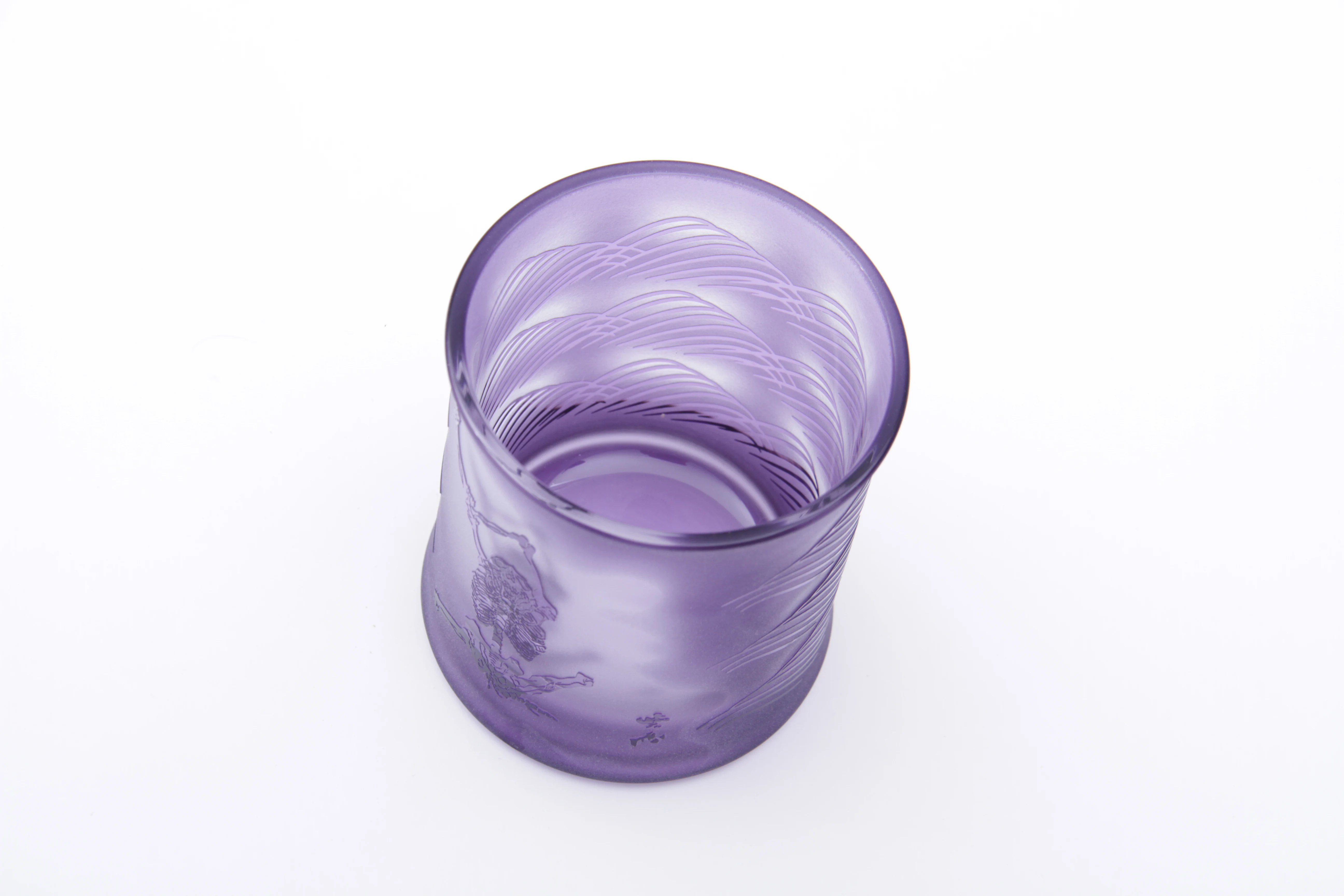 Kyosai Ukiyo-e Style Yawning purple Beer Glasses