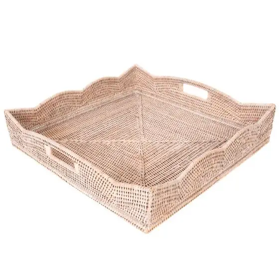 Поднос из ротанга в старинном стиле высокого качества с отделкой деревенском идеально подходит для ресторанов