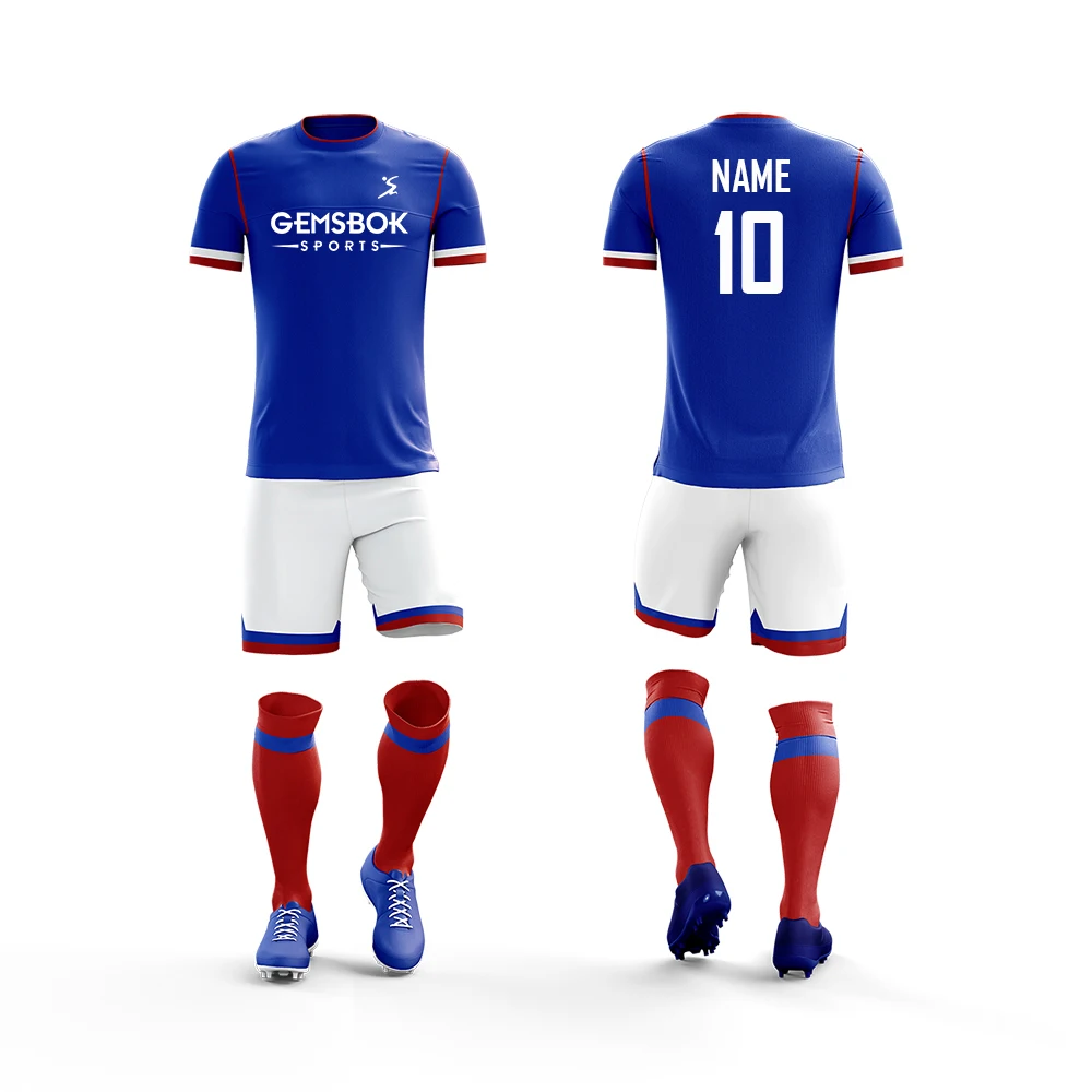 Customized High Quality Wholesale Soccer Jerseys Sets Mens Football Uniform Kits Football Team with Logo 100% Polyester