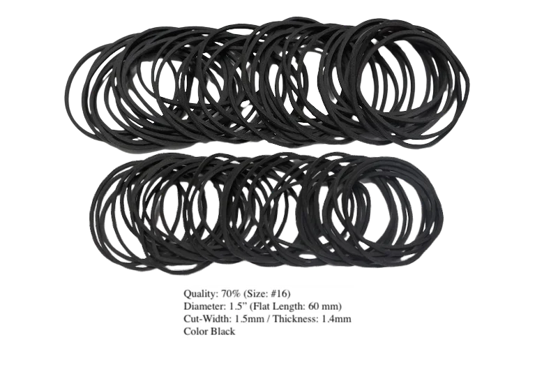 70% Black Rubber band made by Thailand