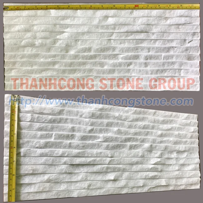 Milky White Marble Wave Shape Chiseled Tiles Made In Viet Nam Wholesale 100% Natural Material