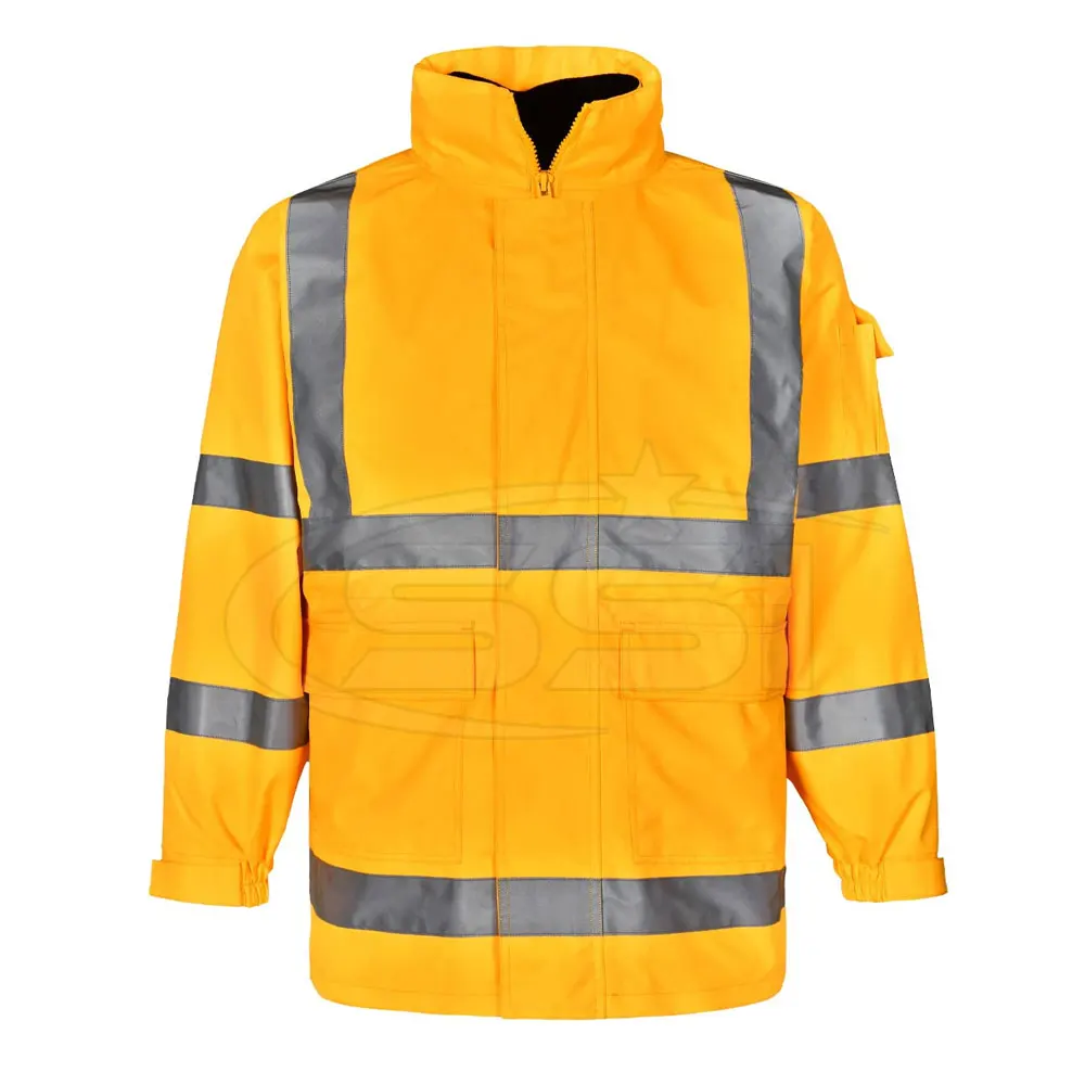 Зимняя мужская Светоотражающая рабочая одежда защитная куртка с высокой видимостью