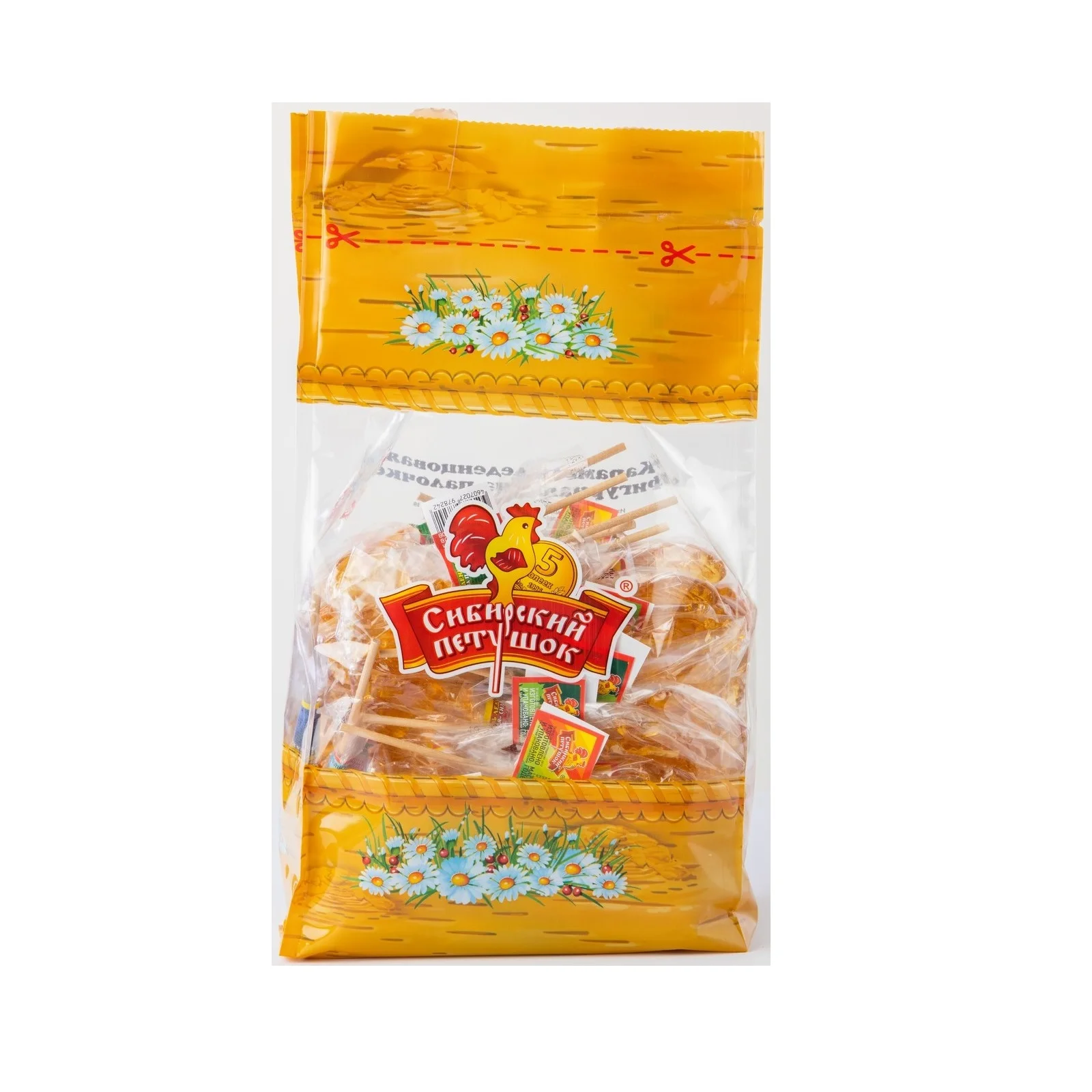 Карамельный леденец, конфеты «Сибирский петушок», жесткие конфеты 8 гр., 80 шт. * 6 bl / Doypack