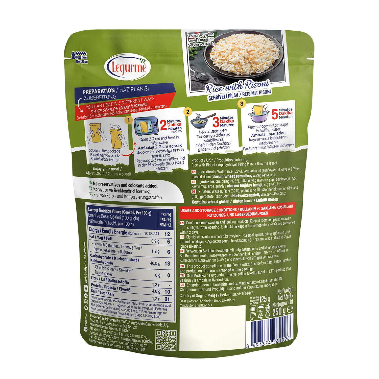 Top Seller Rice With Risoni Wholesale Product | Shelf Life 18 months | Ready to eat | Custom Packaging | Made in Turkey |