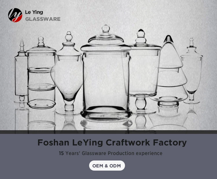 Factory Price Printing Logo 600ml Decorative Airtight Glass Gift Candle Apothecary Jar With Lid Big