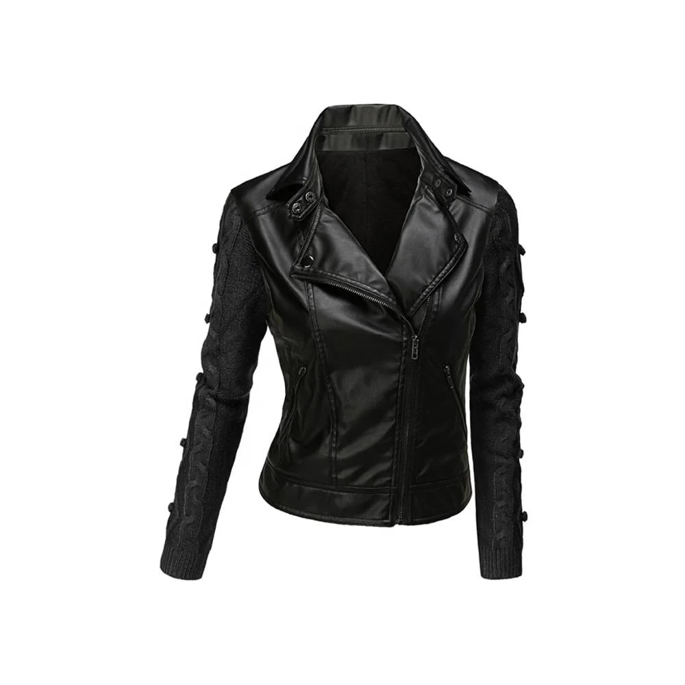 ladies and women Leather jacket black real fashion leather women genuine leather jacket