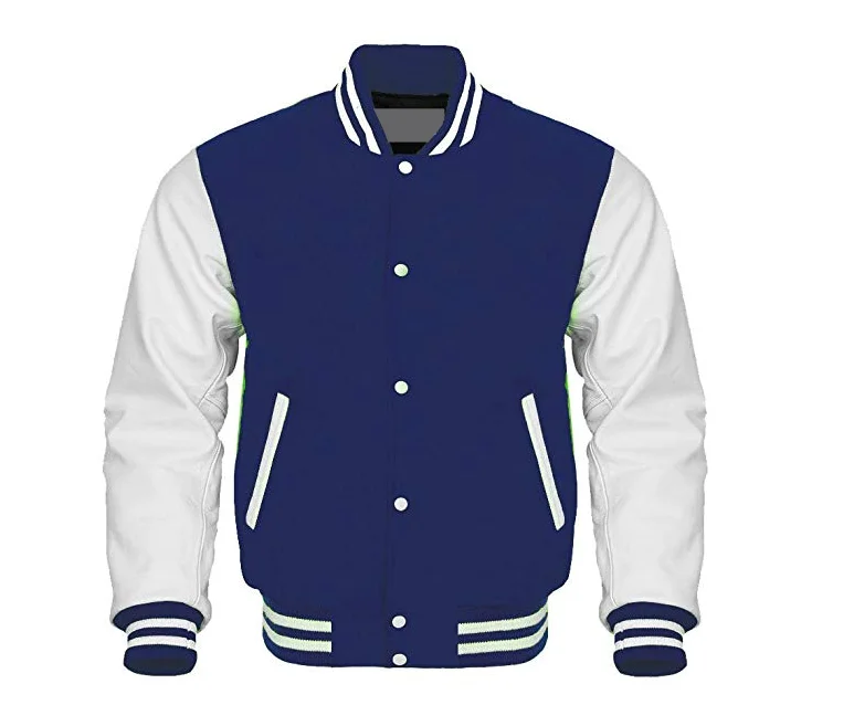 Custom Embroidered Man Winter Letterman Jacket Sports Varsity Jacket For Safety