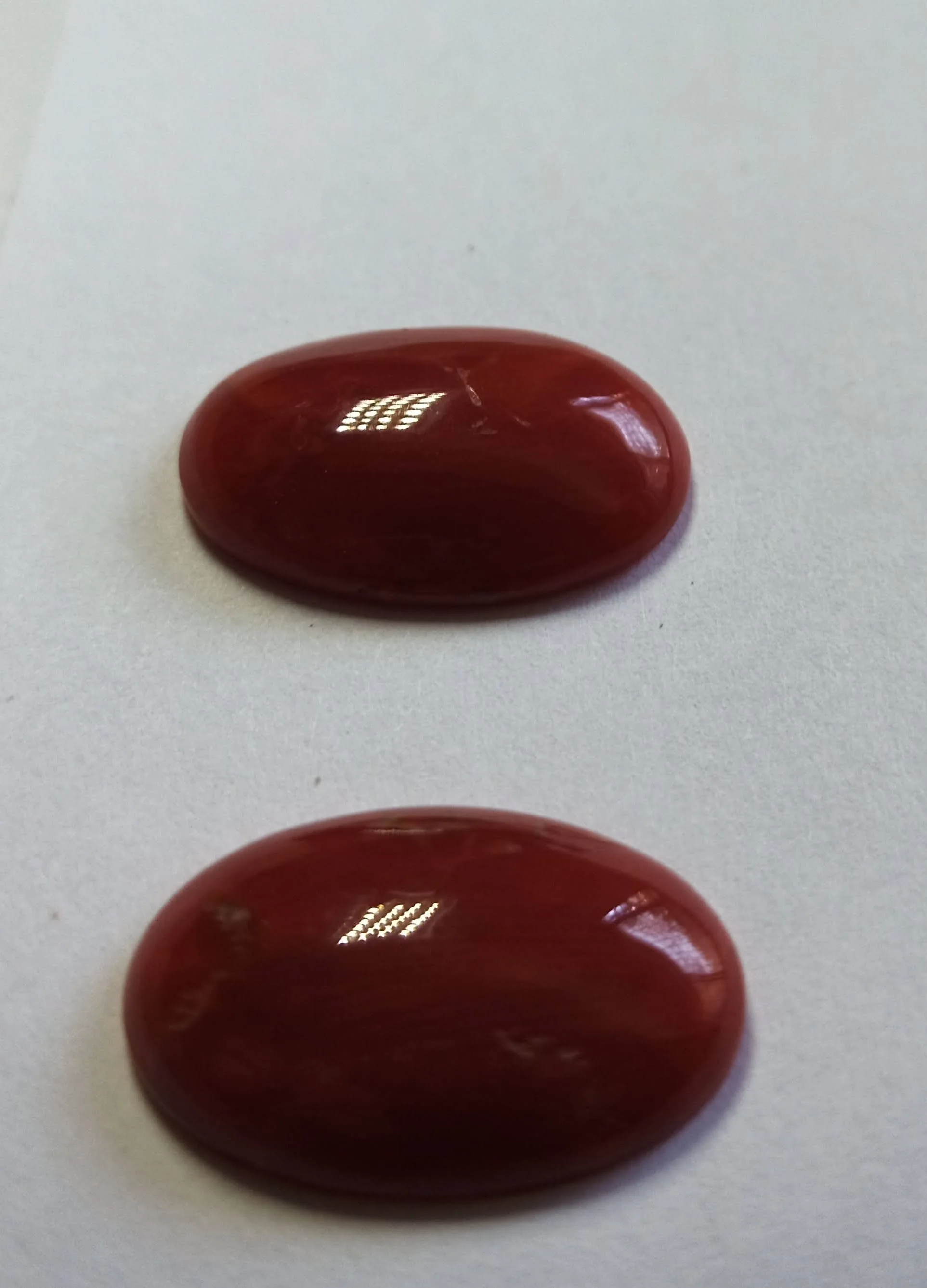 Italian Natural Red coral oval cabochons corallium rubrum from Mediterranean Sea 14x10mm