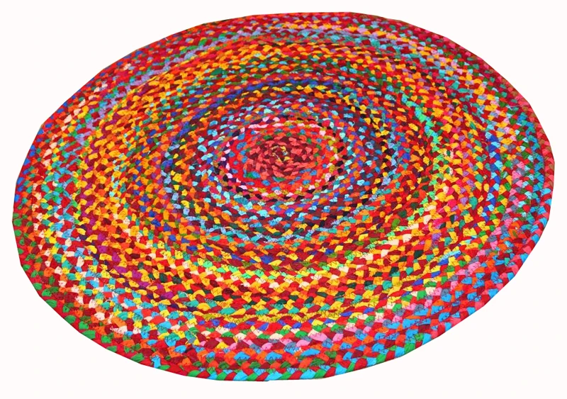 Hot Selling Latest Design Multicolor 100% Cotton Braided Chindi Rug For Home Decoration indoor rungs at wholesale price