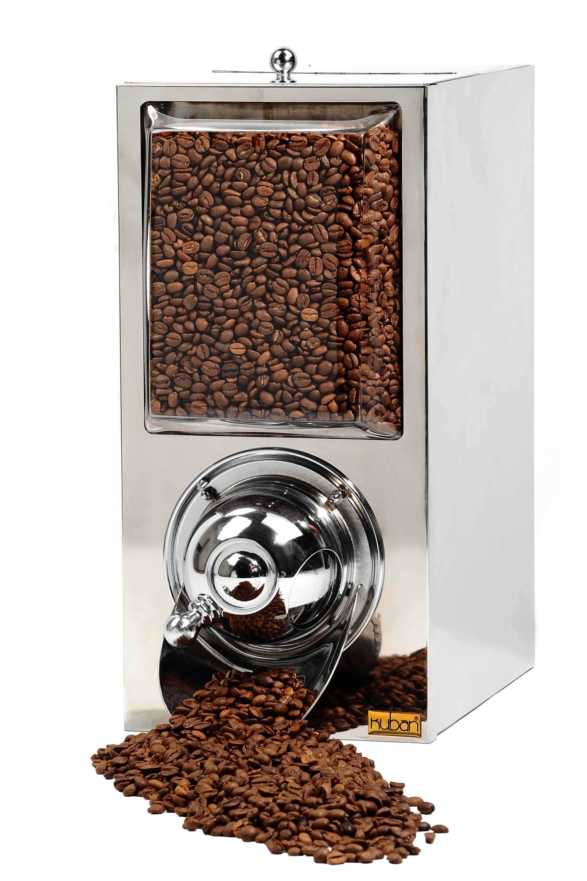 
Brass Coffee Bean Dispensers Rectangular Shape / Coffee Bean Silo / Coffee Dosing Devices 