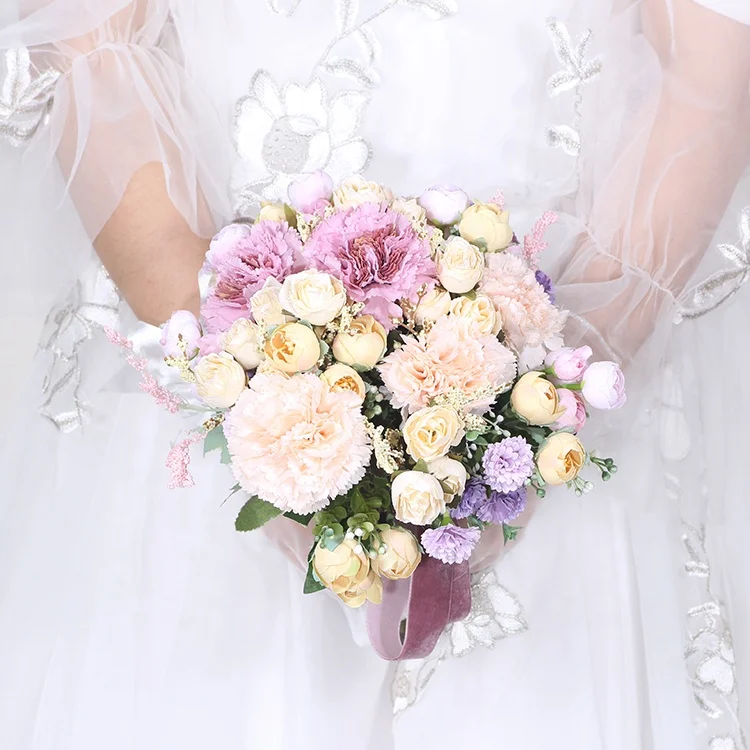 Wedding Bouquet Handmade Artificial Flower Rose Buque Bridal Bouquet For Wedding Decoration