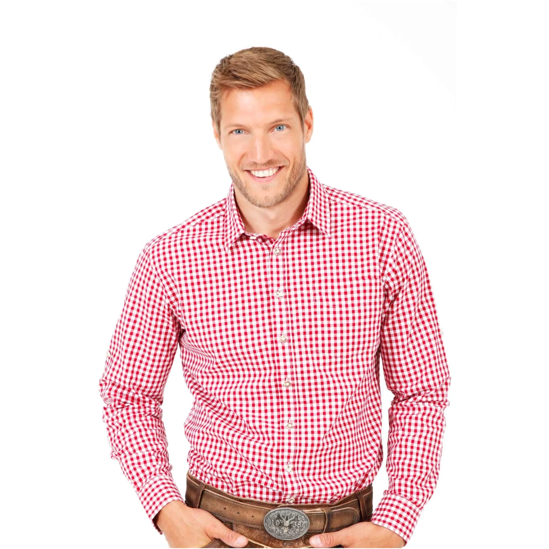 Trachyte Traditional German Shirt Bavarian Men Shirt Oktoberfest Men Checkered 100% Cotton Shirt Best Quality