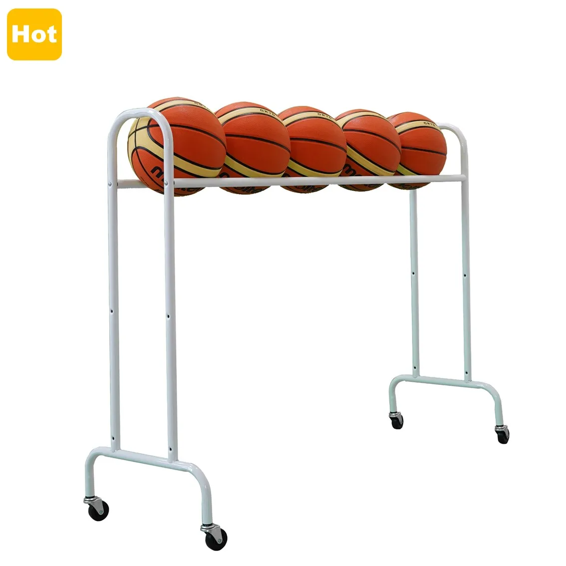 バスケットボールラック 3層バスケットボールカート シングルワイド