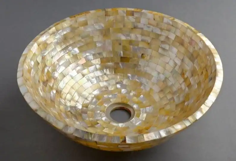 Premium Quality Mother Of Pearl Wash Basin Unique Design for Homes and Decorations at Wholesale price from India