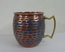 Copper Embossed Moscow Mule Mug Solid Copper Beer and Vodka Mug Moscow Mule Copper Antique Mug