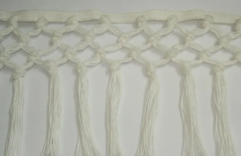4.5cm Hot Sale Long Cotton Tassel Fringe DIY Curtain Carpet Knotted Tassel Fringe Trim