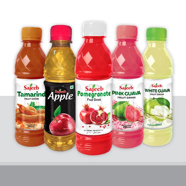 
Sajeeb Fruit Drinks (Mango, Orange, Pineapple, Mixed Fruit, Apple, Litchi, Red Grape, Pomegranate, Guava, Tamarind) 