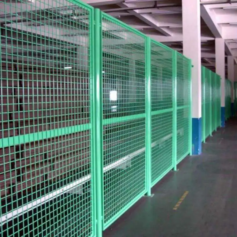 Support service security fencing Warehouse Fencing green color metal material frame technical video