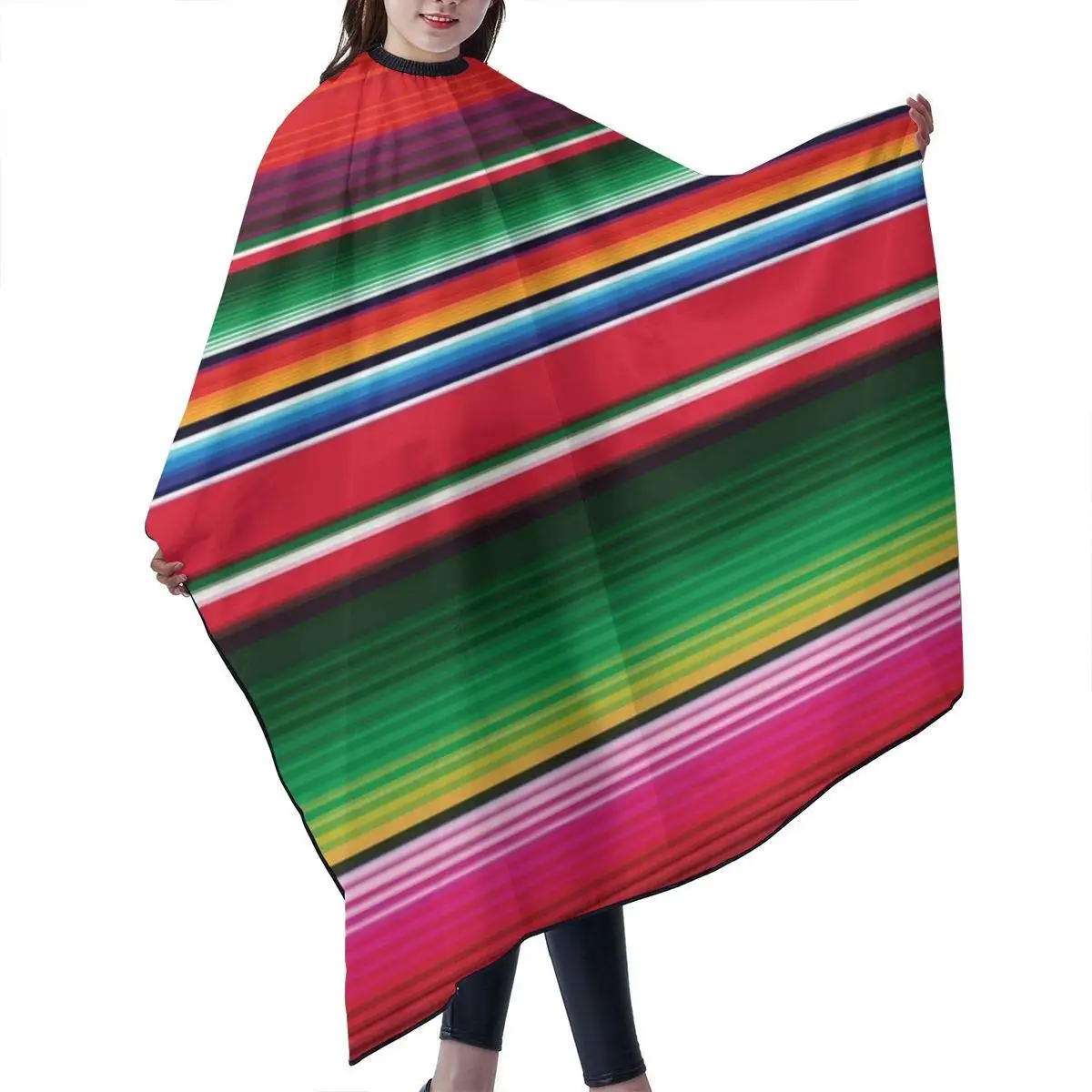Barber Cape Colorful Mexican Stripes Salon Haircut Apron Professional Hair Cutting Cape Stylist Salon Supplies